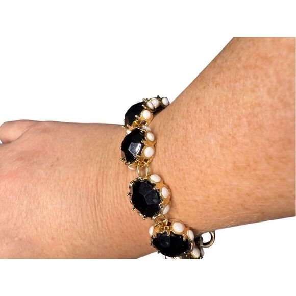 Nordstrom Black Glass Beads with White Details Bracelets - Picture 5 of 6